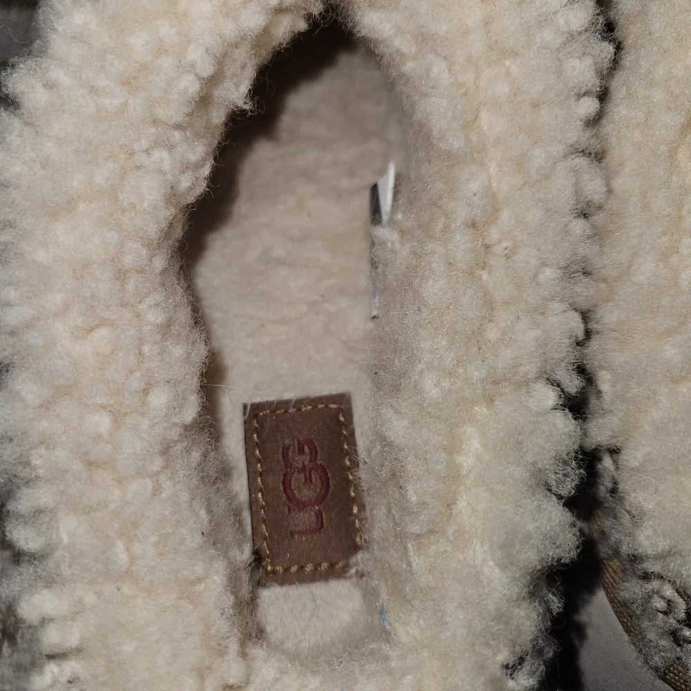 Tazz Ugg Heritage Braid Slippers Shearling Chunky Platform Shoes Clogs Natural